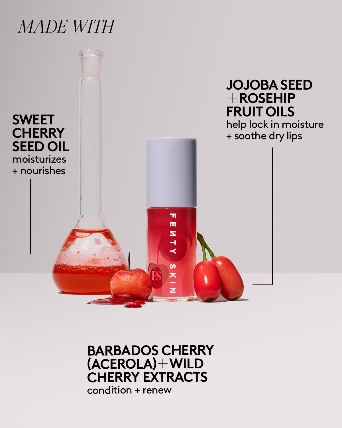 Fenty Treatz Hydrating + Strengthening Lip Oil — Barbados Cherry - Image 6